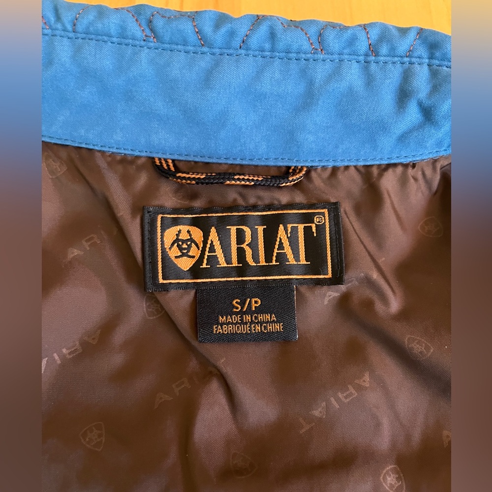 Ariat Teal Blue Quilted Western Riding Equestrian Jacket S - Picture 11 of 12